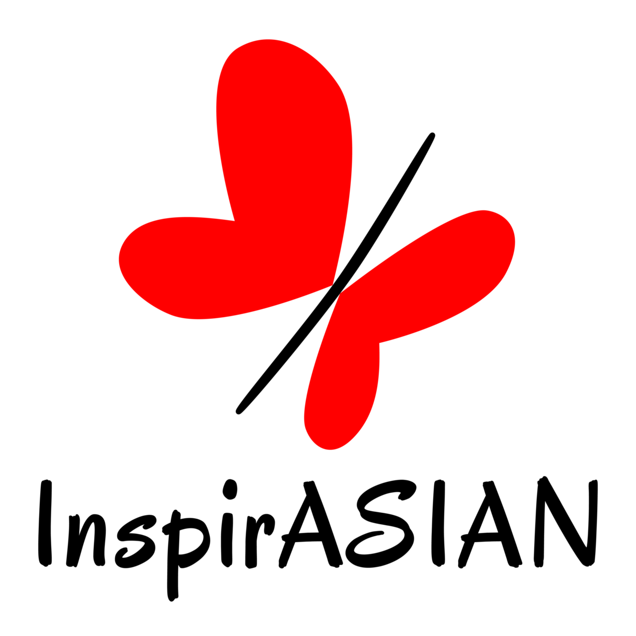 Gold InspirASIAN Logo Square Butterfly Baseline